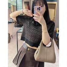 2025 Spring Style Vegetable Basket Portable Shoulder Cross-Body Women's Bag Large Capacity Commuter Bag Simple - Khaki - View 3