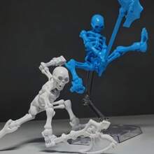 1pc DIY Swinging Skeleton Statue, Multi-Color Collectible Desktop Decor, Complex Design With Unique Accessories, ABS Resin Figurine For Home Decor, Jointed Skeleton Mannequin Model