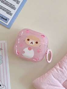 1个猫咪泰迪熊图案保护壳，兼容苹果3、Pro、2、3、Pro 4、5（不含耳机） - 粉色 - 查看 7