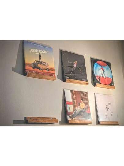 Wyświetlacz ścienny na płyty winylowe, drewniany stojak ścienny na płyty, półka, sypialnia, salon, stojak dekoracyjny do biura