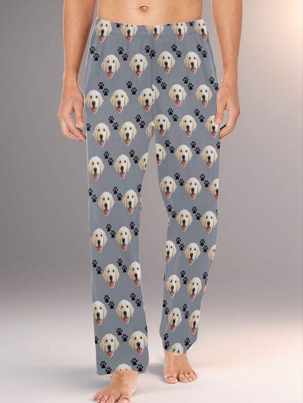 Customized Men's Long Casual Lounge Pants, Thin Fabric, Summer, Customized Pattern
