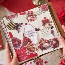 24Sheets/Book Sticker Books, Years Of Lingering Series, Retro And Exquisite European-Style Girl And Flower-Themed Stickers, Scrapbook Supplies, Notebook Accessories, Decorative Notebooks, Photo Frames, Phone Cases, Water Cups, Garbage Magazines, Stationery Boxes, DIY Personalized Stickers,School Supplies,Back To School