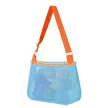 1pc Customized Embroidered Lightweight Foldable Large Capacity Beach Bag, Mesh Beach Storage Bag, Beach Travel Mesh Bag, Personalized Shell Zipper Mesh Beach Bag, Sun Protection Bag, Personalized Embroidered Bag, Summer Vacation Storage Bag, Personalized Shell Bag, Shoulder Tote Beach Bag