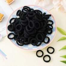 500pcs/Set High Elastic Black Simple Versatile Cute Hair Scrunchies, Mother's Day Gift Hair Ties Ponytail Holders Hair Elastics Hair Rope