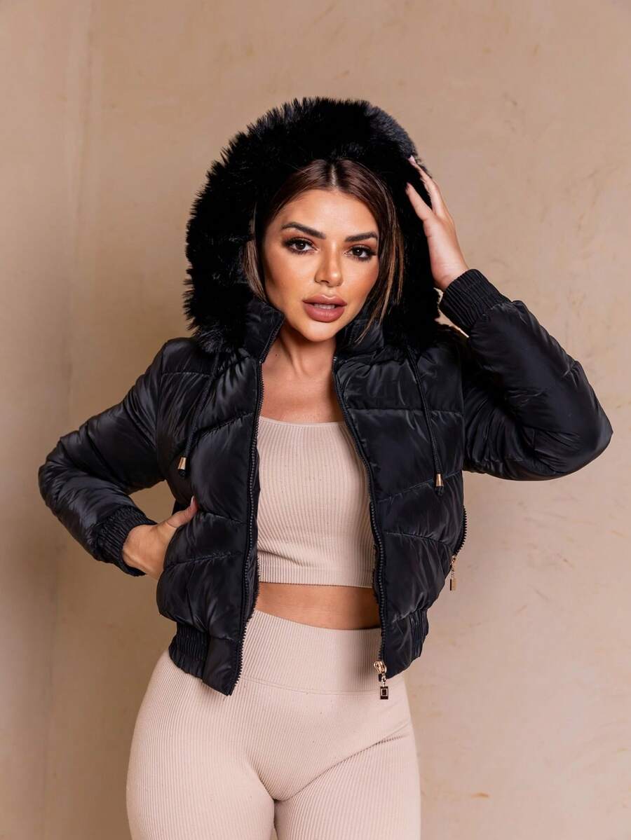 Women Down Coats - Blanco y Negro - Ver 1