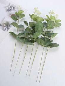 10/20/30 件人造桉树和金钱叶，人造绿植，可用于婚礼新娘花束、情人节礼物、生日派对装饰、假植物