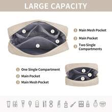 MAGEFY Bolsa de Maquillaje para Monedero Bolsa de Cosméticos Pana Linda Bolsa de Cosméticos para Mujer - Pequeño+Grande-Verde-2pcs - Ver 11