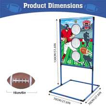 Inflatable Footballs Target Toss Game With 4 Balls - Indoor/Outdoor Backyard Throwing Sports, Football Through Targets Party Game, Suitable For Family Activities - Multicolor - View 2