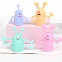 6/12/24pcs Finger Puppet Toys, Cute Soft Rubber Finger Puppets, Elastic & Stress Relief, Suitable For Role Play, Birthday Party And More, Assorted Styles & Colors - Multicolor - View 7