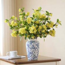 1 pieza de 30,71 pulgadas de rama de osmanto artificial, rama de osmanto amarilla falsa, tallo alto de seda, apropiada para decoración del hogar, sala de estar y mesa de comedor, bricolaje para boda, ramas de osmanto del patio, Día de San Valentín, como regalo, regalo de cumpleaños, regalo de graduación.