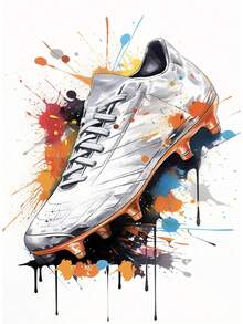 1pc Fashion Graffiti Football Shoes Canvas Painting Modern Art Poster Inspirational Wall Picture For Men Boy Living Room Home Decor Holiday & Birthday Gift, Office Decoration Arranged Artwork Optional Frame ,Wall Art With Frame - Multicolor - View 41