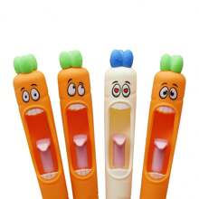 8pcs/4pcs/2pcs Squeeze Pen, Funny Carrot-Shaped Scream Gel Pens 0.5mm Cute Carrot Writing Pen With Black Ink, Suitable For Desk Decor, Basket Filler, School & Office Supplies, Party Back To School
