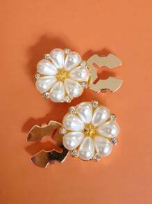 2 piezas Cubierta de botón para camisa, Gemelos con diseño de flor, Broche de botón de manga para vestido, Decoración de botón para esmoquin, Accesorios de ropa, Regalo