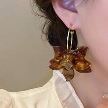 2pcs Vintage Acrylic Jasmine White Flower Earrings, Elegant Niche Luxury Floral Earrings - Flower Earrings - View 8