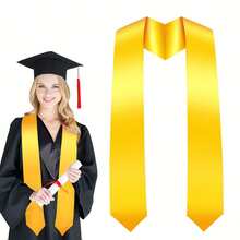 AFYPRTY 1pc Solid Color Graduation Sash, Gold Satin Tassel, Unisex, Suitable For Adult Graduation Ceremony, Graduation Photo Shoot, Graduation Celebration, 150cm/59 Inches - Multicolor - View 13