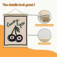 1 件，帆布挂画，幸运的你”樱花帆布艺术印刷品 - 复古黑白墙壁装饰，适用于宿舍、卧室、客厅 - 现代美学海报 - 彩色 - 查看 12