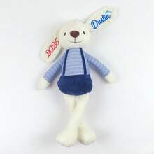 Customizable Embroidered Plush Doll! Personalized Embroidered Name, 4 Color Options For The Rabbit (Red, Blue, Yellow, Green), Multiple Embroidery Thread Color Choices To Meet Diverse Preferences. Offers Single-Ear Or Double-Ear Custom Embroidery Text Service. Soft Material, Adorable. Ideal Gift For Birthday, Children's Day, Anniversary, Valentine's Day, New Moms - Multicolor - View 9