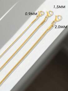 1 pièce Bracelet À Chaîne En Acier Inoxydable En Plaquage À L'Or Serpent Os Pour Adapté Pour Port Quotidien