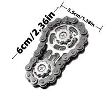 1 件不锈钢齿轮链，创意轮设计，成人减压手指玩具，精密机械旋转器，烦躁玩具，有助于集中注意力和放松，办公室玩具 | 精致的设计 | 耐用的手指陀螺，手指陀螺玩具 - 彩色 - 查看 7