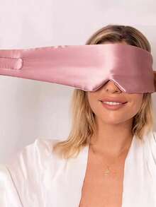 1 件 100% 真丝奢华男女通用真丝睡眠面罩：舒适透气，旅行必备 - 纯色可调节，让您获得极致休息 - 多色 - 查看 2