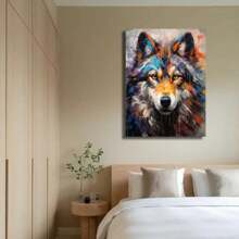 3pcs Animal Wall Arts Canvas Posters, Lion, Fox, Wolf Oil Painting HD Printing Optional Frame, Office, Living Room, Dining Room, Bedroom Home Decoration ,Wall Art With Frame
