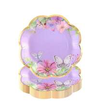 6 Design Vintage Floral Paper Plates -7 Inch Flower Party Plates Floral Disposable Plates For Afternoon Tea/ Tea Party BabyShower Brial Shower Birthday Wedding And Anniversary - Multicolor - View 8