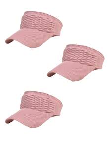 3 Peças/1 Peça Chapéu de Viseira Solar para Mulheres, Chapéus de Tricô Elásticos, Chapéu Esportivo de Secagem Rápida com Abas Largas, Chapéu de Golfe, Chapéu de Sol Multicolor Portátil para Montanhismo e Atividades ao Ar Livre, Viseira, Boné, Chapéu sem Tampa