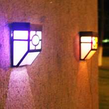 Solar Powered Retro Wall Light, Solar LED Window Frame Lighting Wall Lamp, Outdoor Waterproof Wall Sconce For Patio, Outdoor, Porch, Deck, Yard, Fence, Entryway Illumination