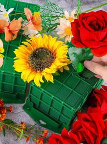 1pc Flower Arrangement Mesh Flower Mud And Fixer, Flower Cage Basket Flower Holder Plastic MeshFlower Mud, Wedding Centerpieces & Tabletop Displays DlY Flower Arrangement Mud Block