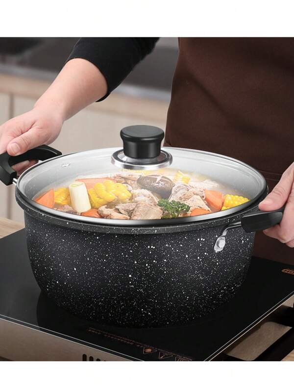 1pc High-End-dicker Suppentopf Haushalts-Antihaft-Topf Universalherd Doppelohr-Eintopf Große Kapazität Suppentopf Party Hot Pot