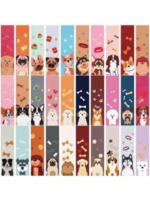 5 pièces/10 pièces/15 pièces/20 pièces/30 pièces Série de marque-pages de chien de dessin animé, matériel de papeterie DIY artistique simple, livraison aléatoire, différence de couleur par rapport à l'article physique, retour à l'école