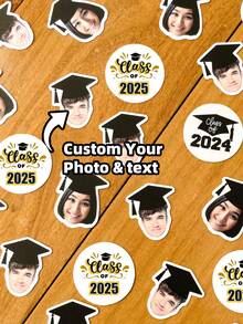 1pc Custom Face Sticker, Stickers From Your Photo Portrait,Graduate Stickers,Waterproof Stickers,PVC Stickers,Cup Decoration Stickers, Self-Adhesive Stickers, Decorations, Meaningful Gifts, Commemorative Gifts,For Her Friends, Son, Daughter, School Students, Workers, Kids School, Home, Office,Graduate,Art Activities For Children,Office Decor - Multicolor - View 8