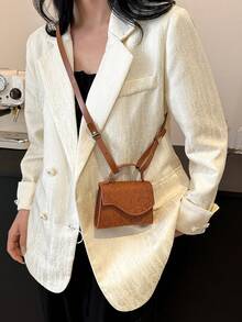 Mini Pattern Design Fashion Handbag & Small Bag - Brown - View 2