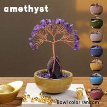 1 件天然水晶树手工树铜线生命小碗花盆底座灵气疗愈矿物标本礼物纪念品父亲父亲礼物 7 月 4 日女士圣诞礼物 - 花盆水晶樹 - 查看 23