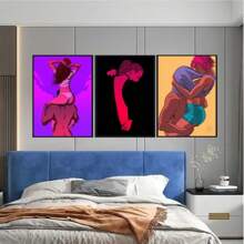 1/3PCS Optional Frame Posters Wall Arts Modern Romantic Woman Men Posters Living Room Decor ,Wall Art With Frame