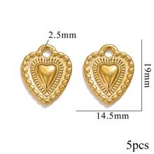 5PCS Stainless Steel Fashion Simple Rose Heart Pendant DIY Necklace Earrings Bracelet Jewelry Making Supplies Suitable For Women Gift