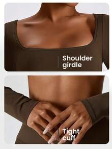 YEIFIN Yoga Set Women's Gym Yoga Suit Tight Fitting Sports Set T Shirts Bra Tank Top Loose Bell-Bottoms - Brown - View 6