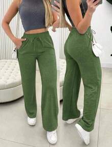 Women's Lanzinha Pants With Pockets Winter Fashion - Green - View 1