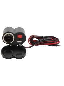 Cargador de motocicleta USB para moto carga rápida resistente a golpes agua compatible GPS smartphone batería accesorio universal portátil práctico instalación sencilla - Negro - Ver 3