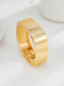 1pc Retro Coin Style Square Simple Smooth Metal Bracelet, Fashion Luxury Casual Daily Couple Wedding Travel Versatile Jewelry Gift For Women