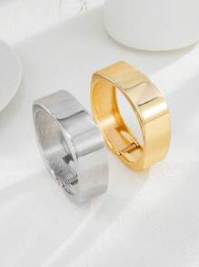 1pc Retro Coin Style Square Simple Smooth Metal Bracelet, Fashion Luxury Casual Daily Couple Wedding Travel Versatile Jewelry Gift For Women