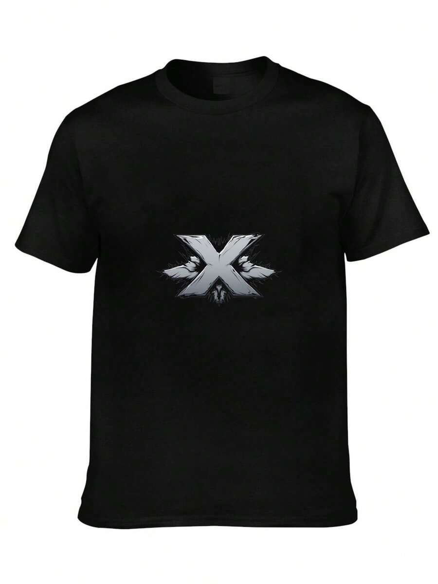 Una imagen en blanco y negro de una X. - Negro - Ver 1