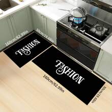 Moderner einfarbiger rutschfester Gummi-Rücken Läufer im traditionellen Design, geeignet für Flur, Küche, Schlafzimmer, Wohnzimmer, Eingang, Balkon, Heimdekoration, Fleckenschutz, Café, Bar, Feiertage, Party, Schlafzimmerteppich, Badematte, Raumdekoration, Küchendekoration, Schwarz