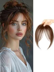 Extensiones de cabello con flequillo central, flequillo natural sin costura y flequillo francés oblicuo, perfectas para uso diario