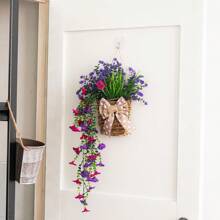 1 Bunch Of Artificial Silk Flowers, Polyester Wedding And Engagement Basket, Home And Office Garden Decoration, No Electricity Required, Perfect For Christmas, Thanksgiving, Valentine's Day