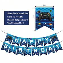 1 bộ điều khiển trò chơi Banner mừng sinh nhật, chủ đề trò chơi Trang trí tiệc Banner màu xanh lam - Nhiều màu - Xem 4