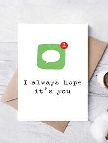 “情人节和周年纪念贺卡 - 1 包 - 浪漫卡通留言卡，适合丈夫、妻子、女朋友、男朋友或任何人 - “我一直希望是你” - 适合浪漫场合、单身派对、舞会、想念某人 - 送给情侣的完美礼物” - 彩色 - 查看 11