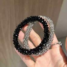 2pcs/1pc Minimalist Rhinestone Hair Ties, Elastic Hair Ties For Women, Hair Accessories Ponytail Holders Hair Elastics Hair Rubber Bands Scrunchies Hair Rope, Hair Bobbles Hairbands Head Accessories - Multicolor - View 9