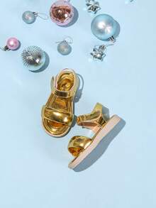 Toddler Girls' Butterfly Decor Slip-On Open Toe Sandals - Gold - View 5