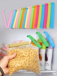 5pcs/10pcs Portable Kitchen Food Storage Seal Clamps Sealing Clips Plastic Sealing Tools, Snacks Tea Milk Powder Sealing Clips, Large Food Sealing Clips, Sealing Rods, Food Sealer (Random Color)